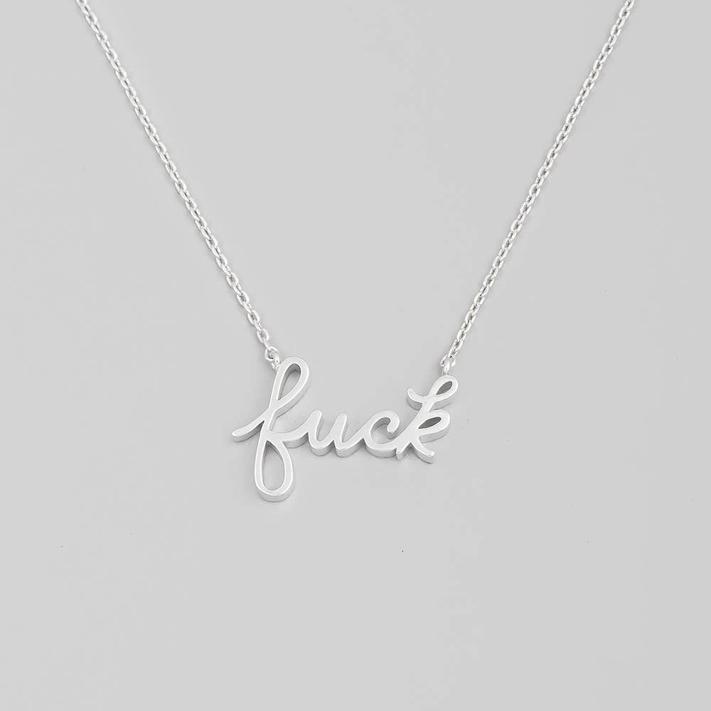 The Looks by Fame Accessories - Wholesale Pendant/Charm Necklace - Handwritten Fuck Pendant Necklace5