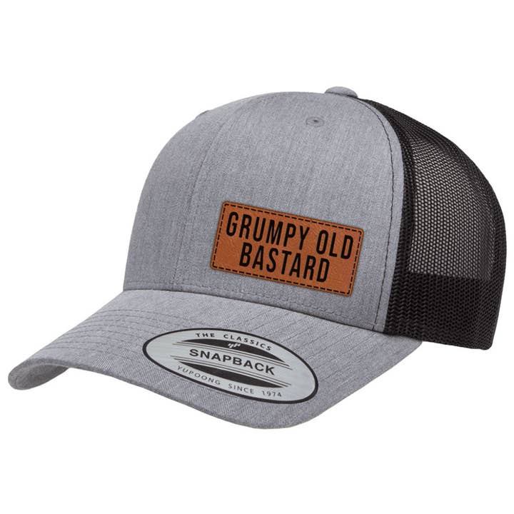 Grumpy Old Bastard | Leather Patch Hat for wholesale by Pinetree Innovations Canada