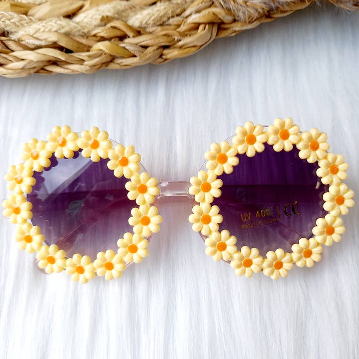 Happy by Lies - Wholesale Sunglasses - Kids - Zonnebril kids Madelief geel | kinderzonnebril