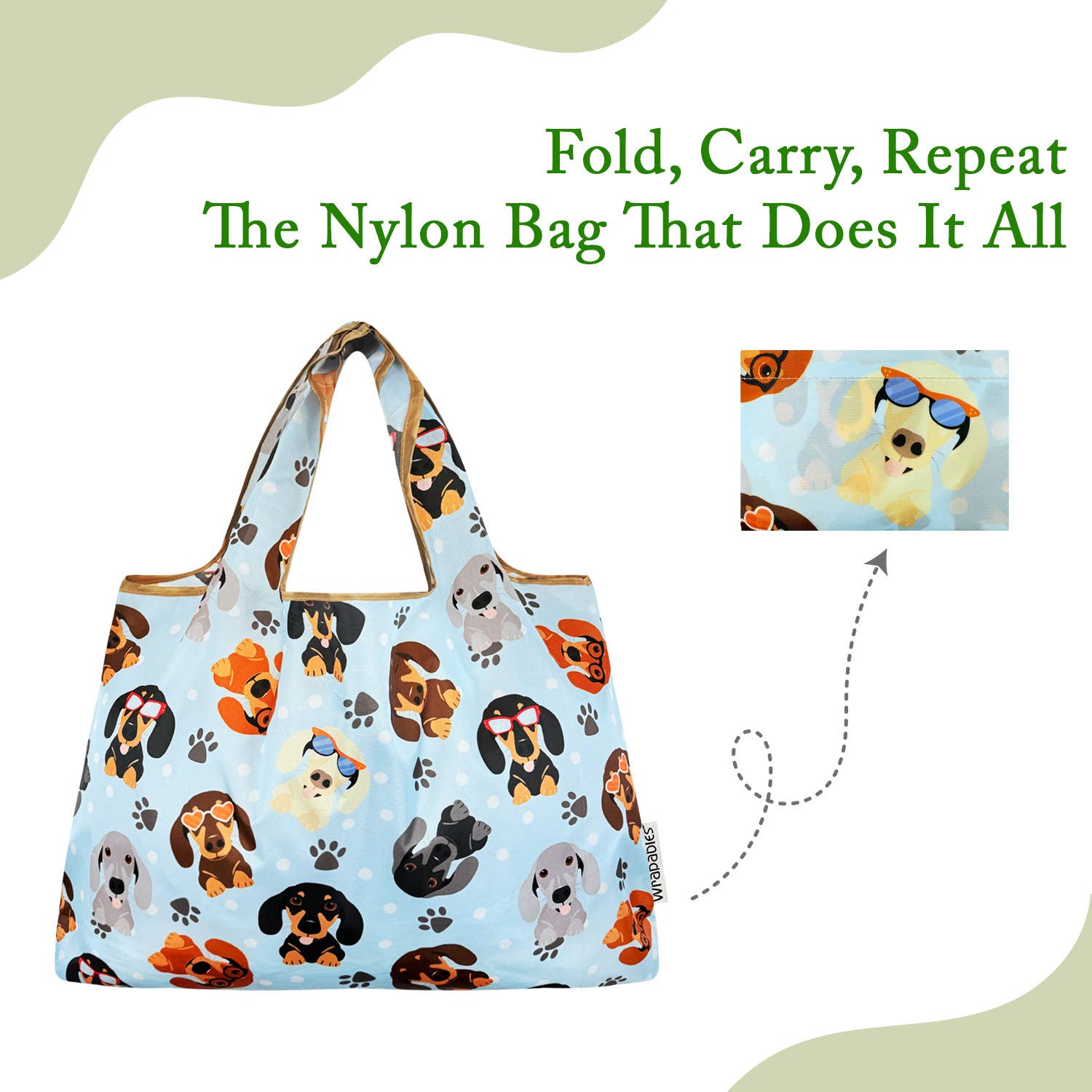 Wrapables.com - Vente Sacs de course/à provisions - Sac de courses réutilisable en nylon grand format Wrapables3