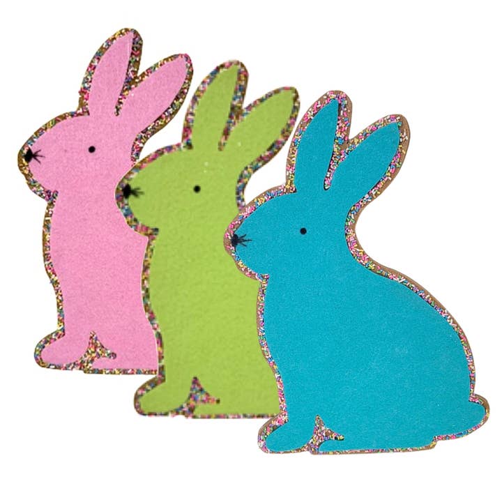 Felt Bunny Hanger 3 Asst 12" - Green/Pink/Blue for wholesale by David Christopher's Collection