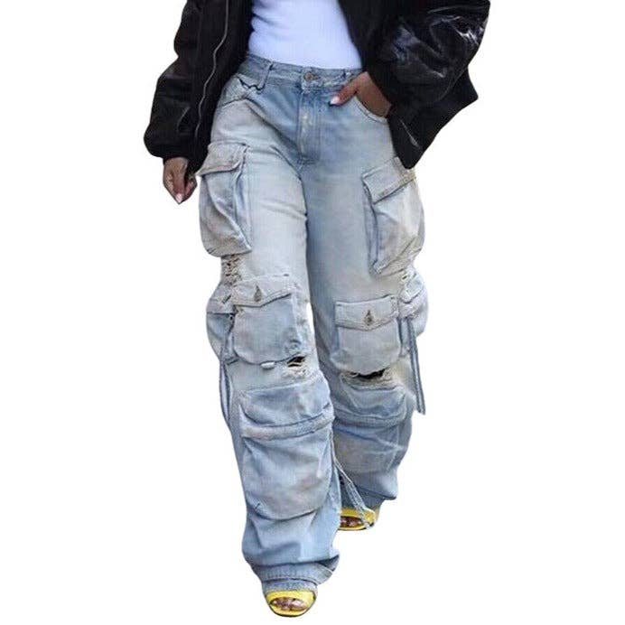 MB Fashion Wholesale - Wholesale Jeans - Women's - MB FASHION ELASTICATED WAIST DENIM PANTS 8483LY9