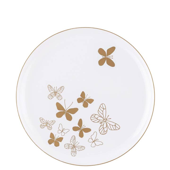 EcoQuality - Wholesale Disposable Plate - 8.6" Disposable Fancy Pink Plastic Lunch Plates
