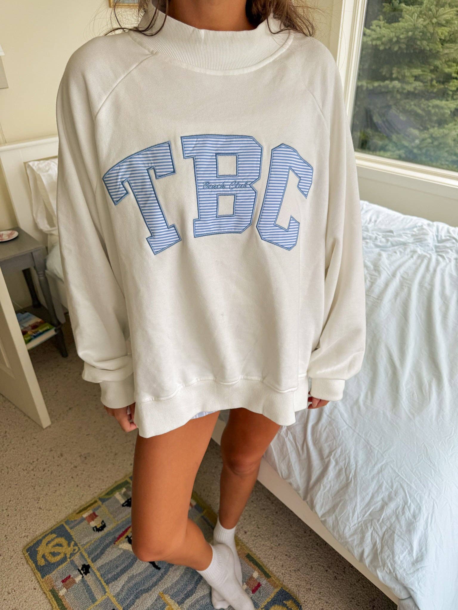 The Beach Club - Vente Sweat-shirt – femme - TBC blanc à col montant4