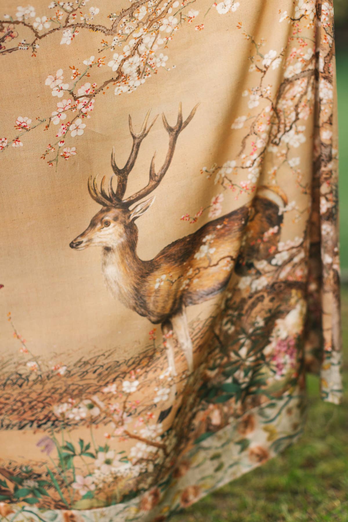 Market of Stars (Worldwide) - Vente Robe – femme - Robe longue bohème Fable avec motifs fleurs, cerf et lune10