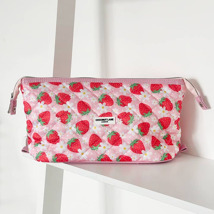 Coconut Lane - Wholesale Makeup/Cosmetic Bag - Magic Lifestyle Pouch - Quilted Berry Cute Strawberry3