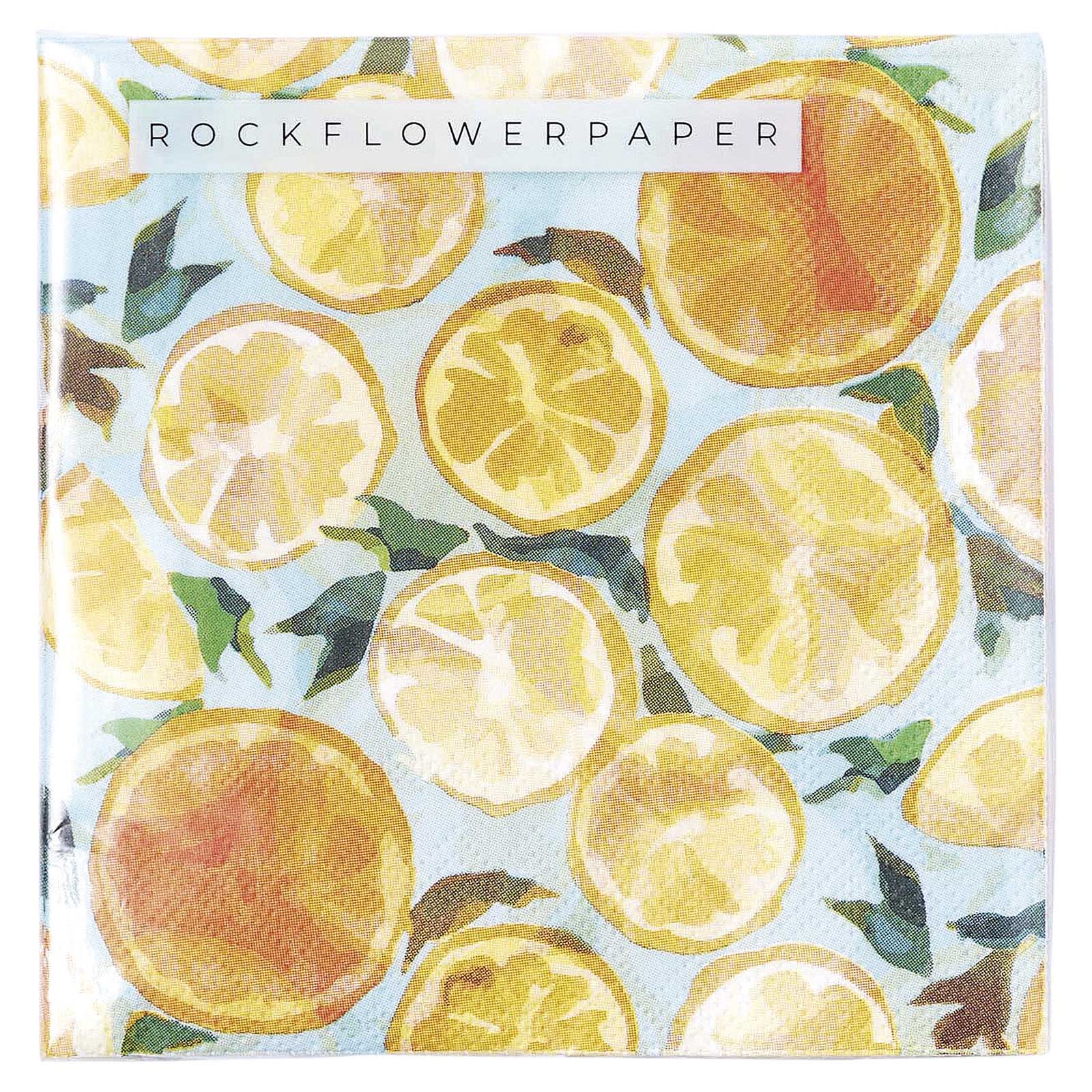 rockflowerpaper - Wholesale Disposable Napkin - Lemon Slices Paper Cocktail Napkins (Pack of 25)3