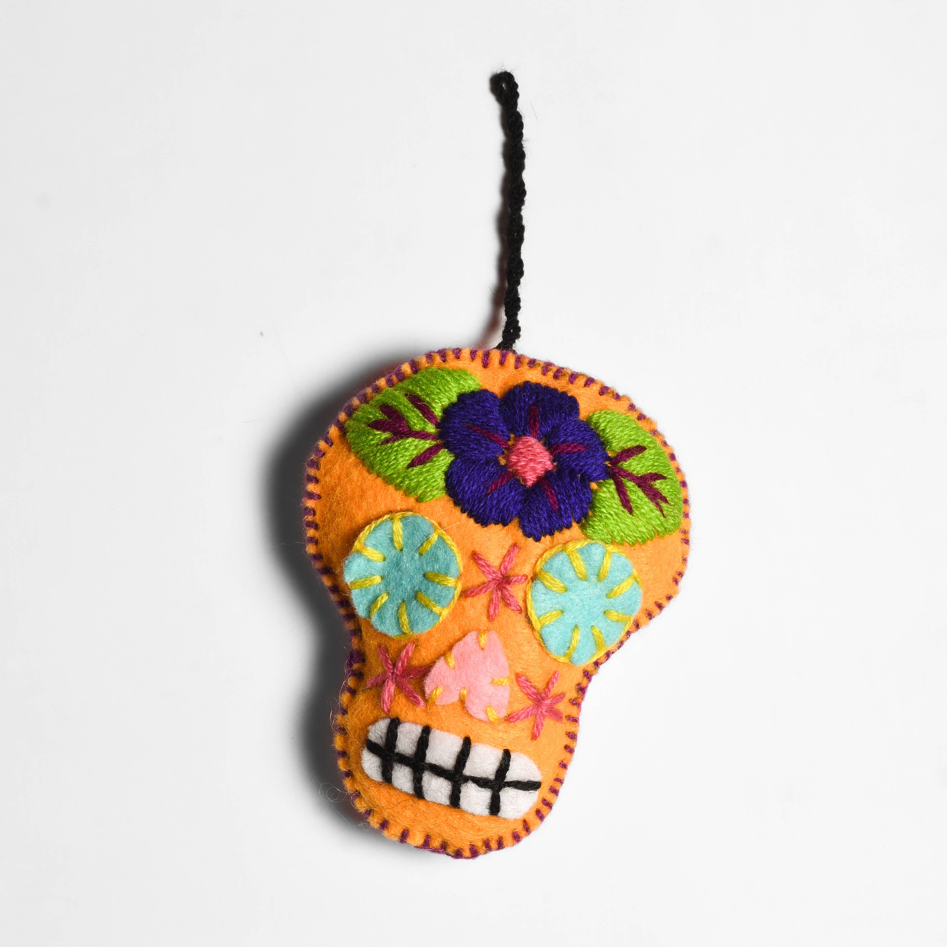 Lumily - Wholesale Ornament - Sugar Skull Embroidered Holiday Ornament - Mexico6