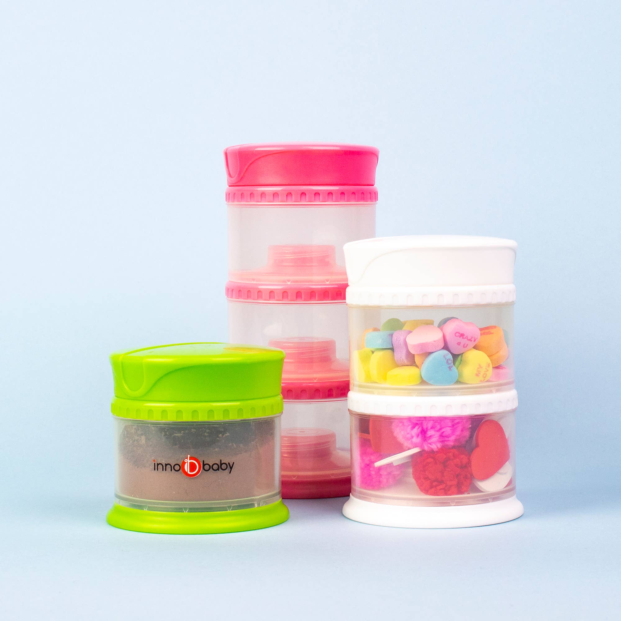 Innobaby on Faire - Wholesale Food Storage Container - Stackable Baby Formula & Snack Storage Dispenser 3Tier Tower3