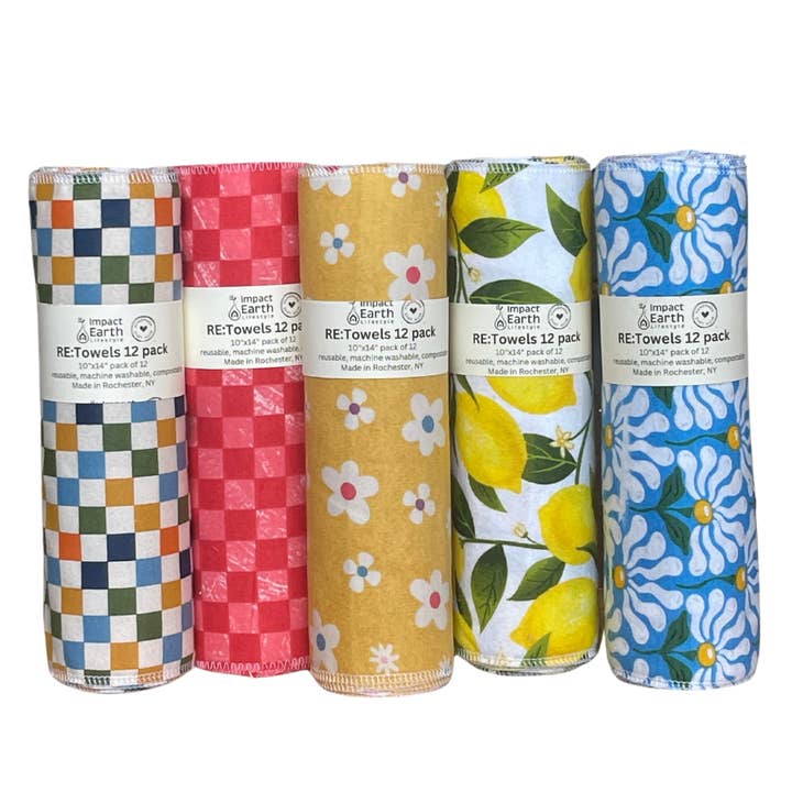 Impact Earth Lifestyle - Wholesale Dishcloth - RE:Towels 12 Pack- CompostableÂ