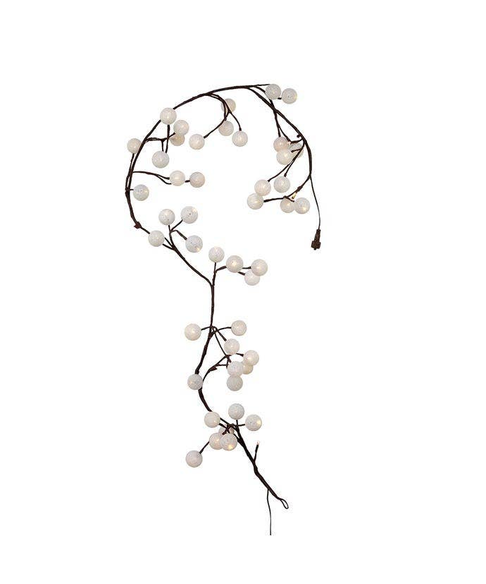 Kurt S. Adler, Inc. - Wholesale Bunting/Garland - 6' BRN GARLAND+WM W COTTN BALL 48L LED2