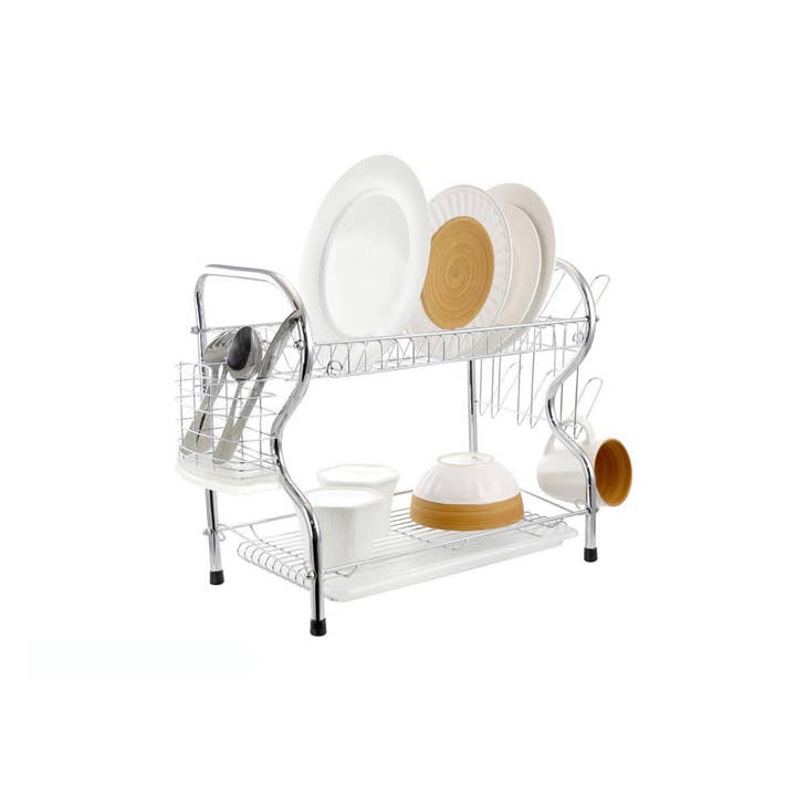 JupiterGear Home - Wholesale Dish Drying Mat/Rack - Better Chef 16" 2-Level Chrome-Plated R-Shaped Dish Rack6
