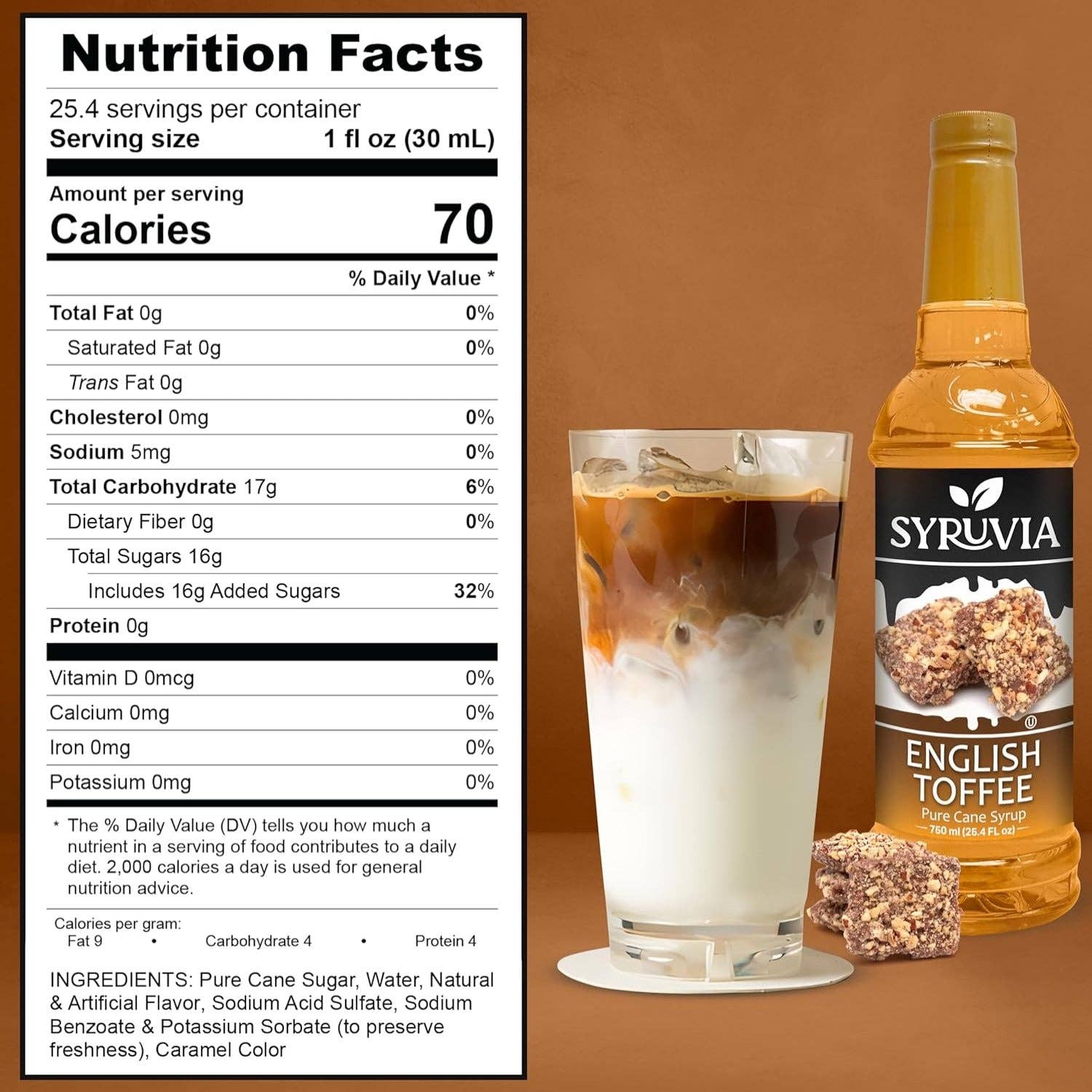 Syruvia - Wholesale Flavored Syrup - English Toffee Syrup2