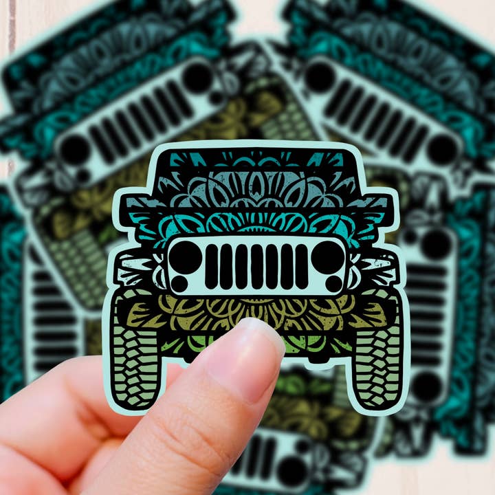 Graceful Darkness, LLC - Wholesale Sticker - Wrangler Mandala (Jeep Inspired), Vinyl Sticker