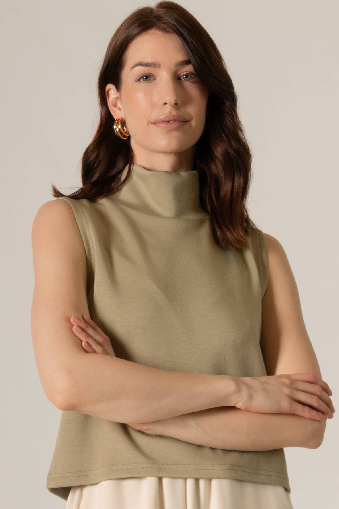 P. CILL - Wholesale Knit Top - Women's - P. CILL Butter Modal Cowl Neck Sleeveless Top30