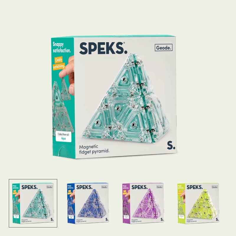 Speks - Wholesale Fidget Toy - Kids - Geode Pyramid Single Color Case Pack