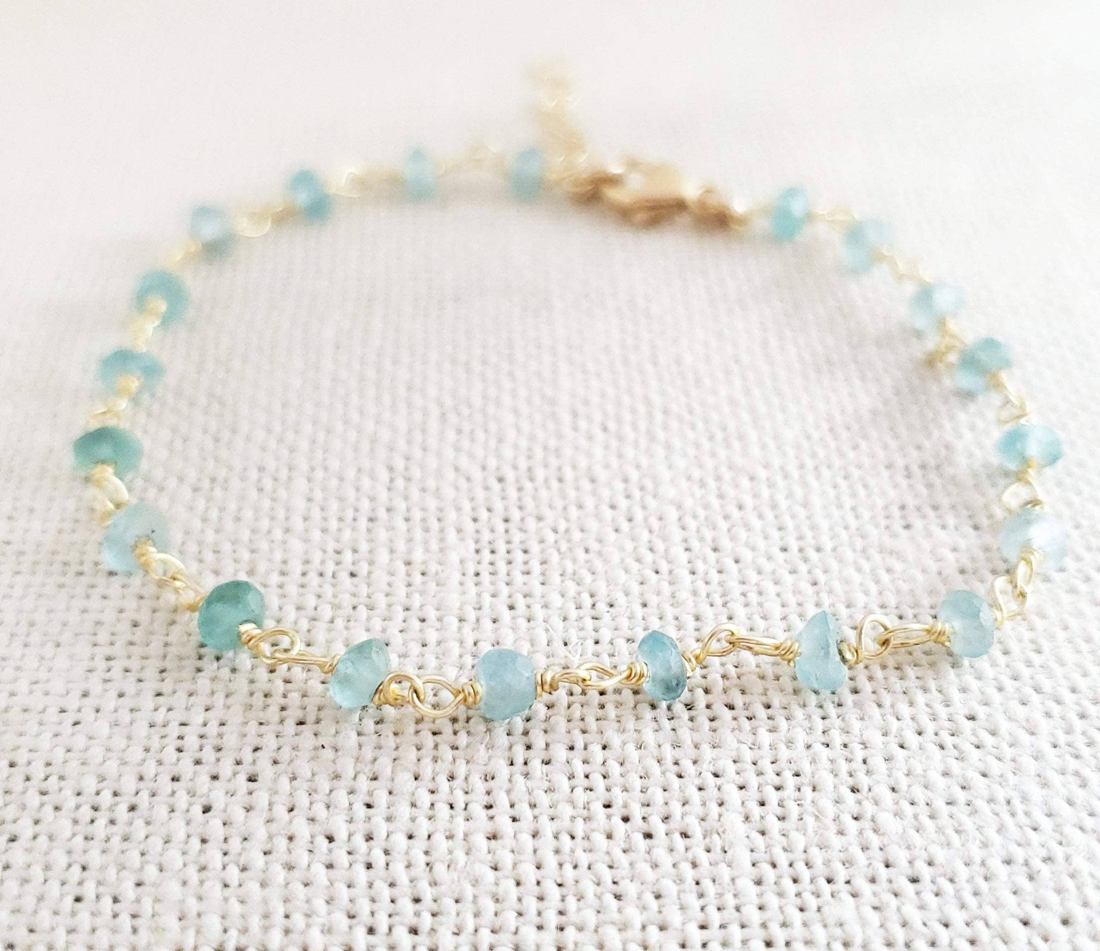 CY Design Studio - Wholesale Beaded Bracelet - Blue Apatite Bracelet 14k Gold Fill