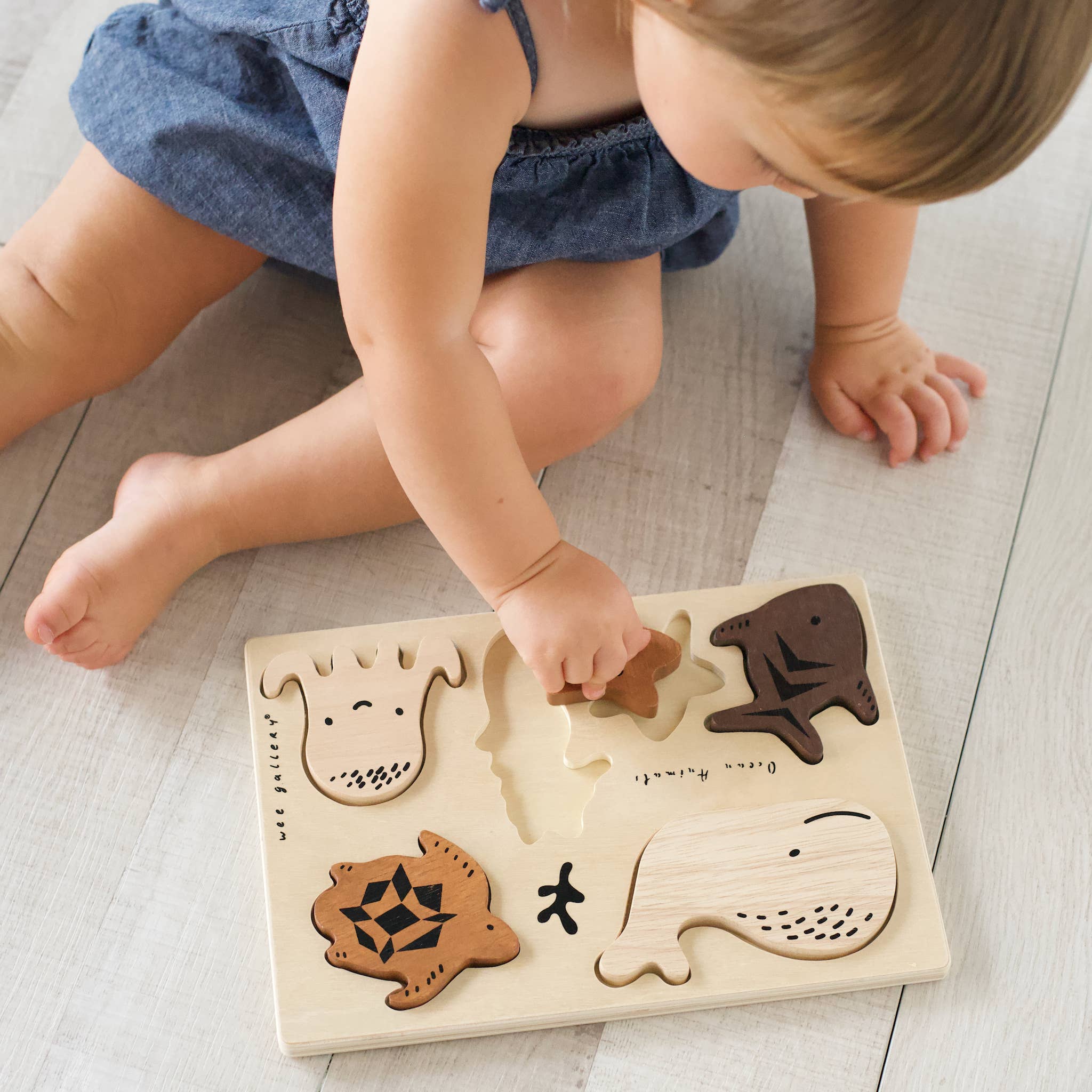 Wee Gallery - Wholesale Puzzle - Kids - Wooden Tray Puzzle - Ocean Animals2