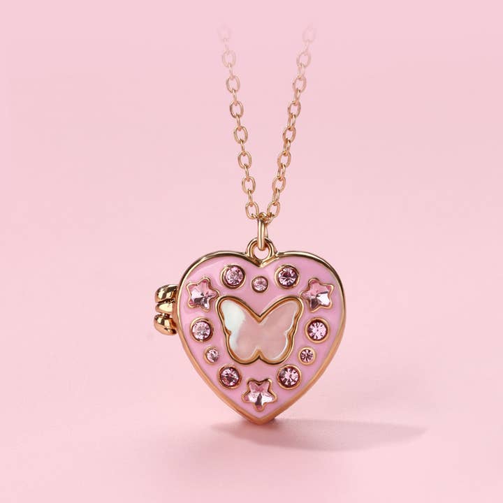 Heart diamond photo necklace Valentine's Pendant Necklace for wholesale by Little Trendy