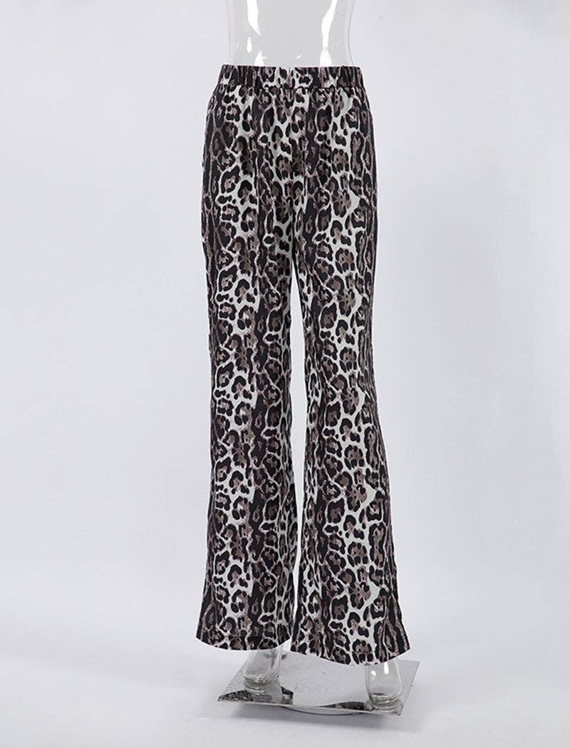 LEOPARD Wide-Leg Satin Animal Print Pants for wholesale on Faire0