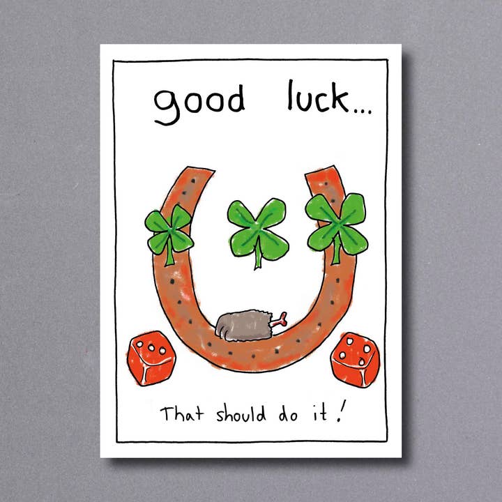 Good Luck Horseshoe – good luck card for wholesale by Little Gallery