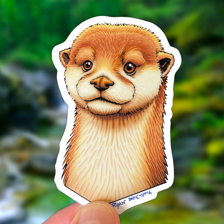 VINYL STICKER: Cute River Otter for wholesale by Ryan McCulloch Art