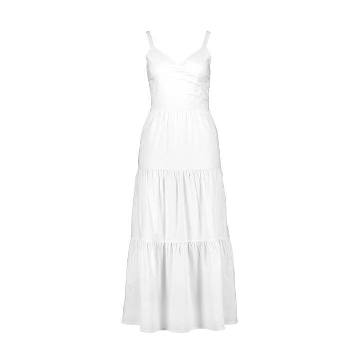 White Tiered Wrap Dress for wholesale on Faire