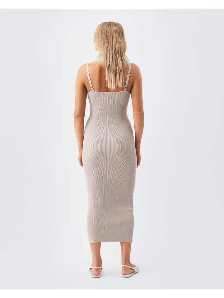 Ripe Maternity - Wholesale Dress – Maternity - Celine Rib Knit Dress Stone3