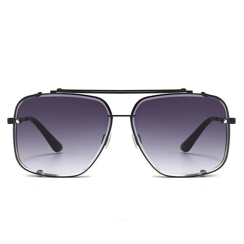 WoodWristCo – wholesale Sunglasses – Unisex – Men's and women's square metal double beam Sunglasses9