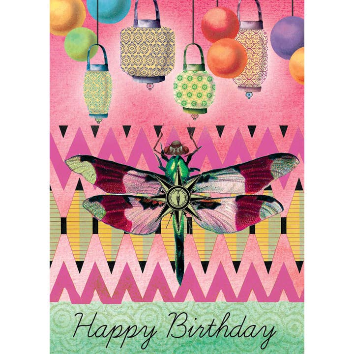 Dragonfly Lanterns wenskaart voor wholesale door Potluck Press