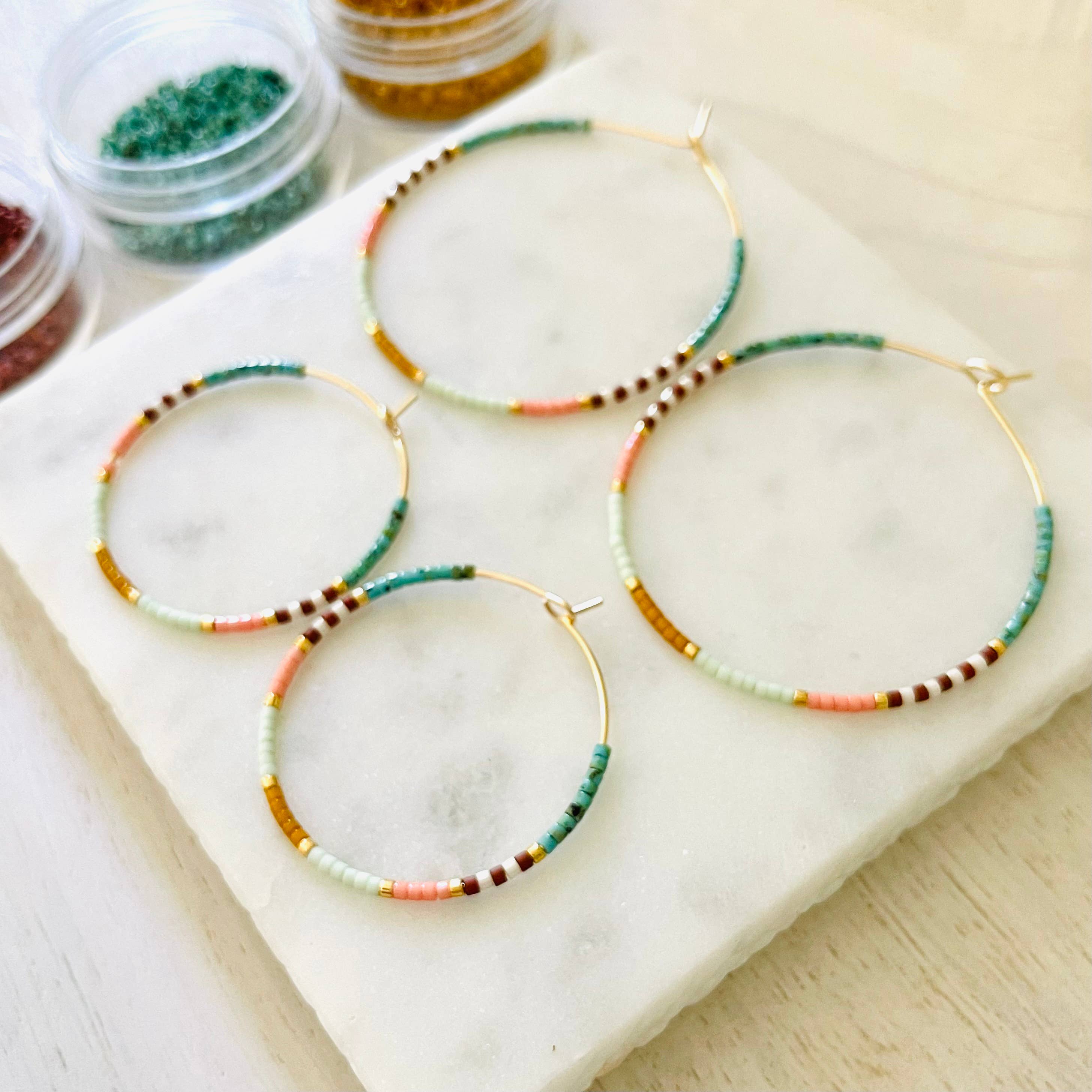 Girls Day Out by Amy Houston - Wholesale Hoop Earrings - Phoenix miyuki glass beaded hoop earrings  0