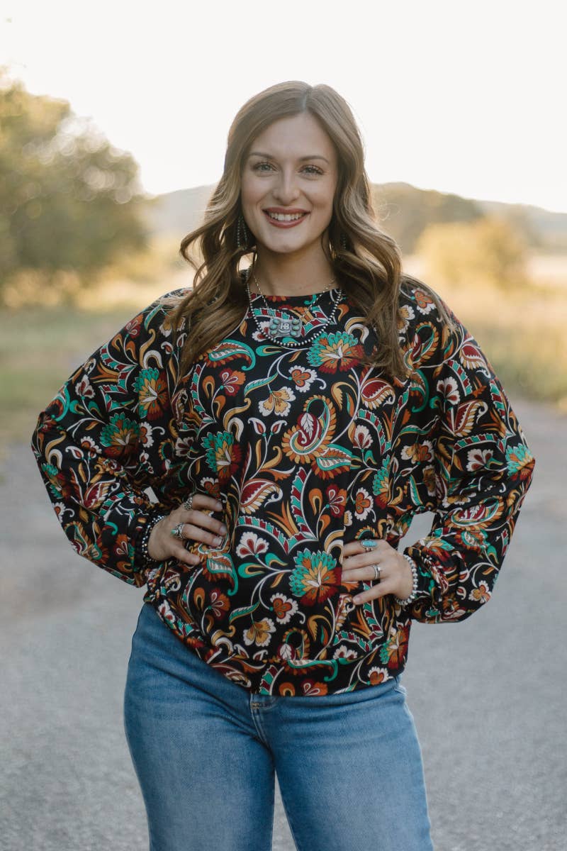 Sterling Kreek - Venta al por mayor Blusa - Mujer - Top de Paisley Pintado