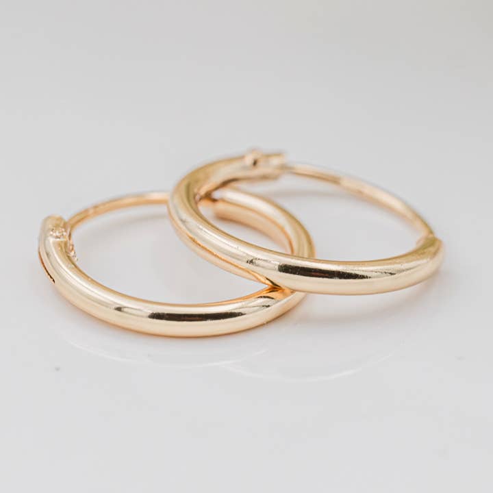 14K Gold-Plated Endless Hoop Earring for Children and Babies for wholesale by Cherished Moments