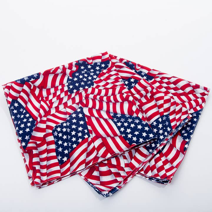 KaKyCo - Vendita all'ingrosso Bandana - Unisex - CONFEZIONE DA 1 DOZZINA DI BANDANE CON BANDIERA AMERICANA | BA15511
