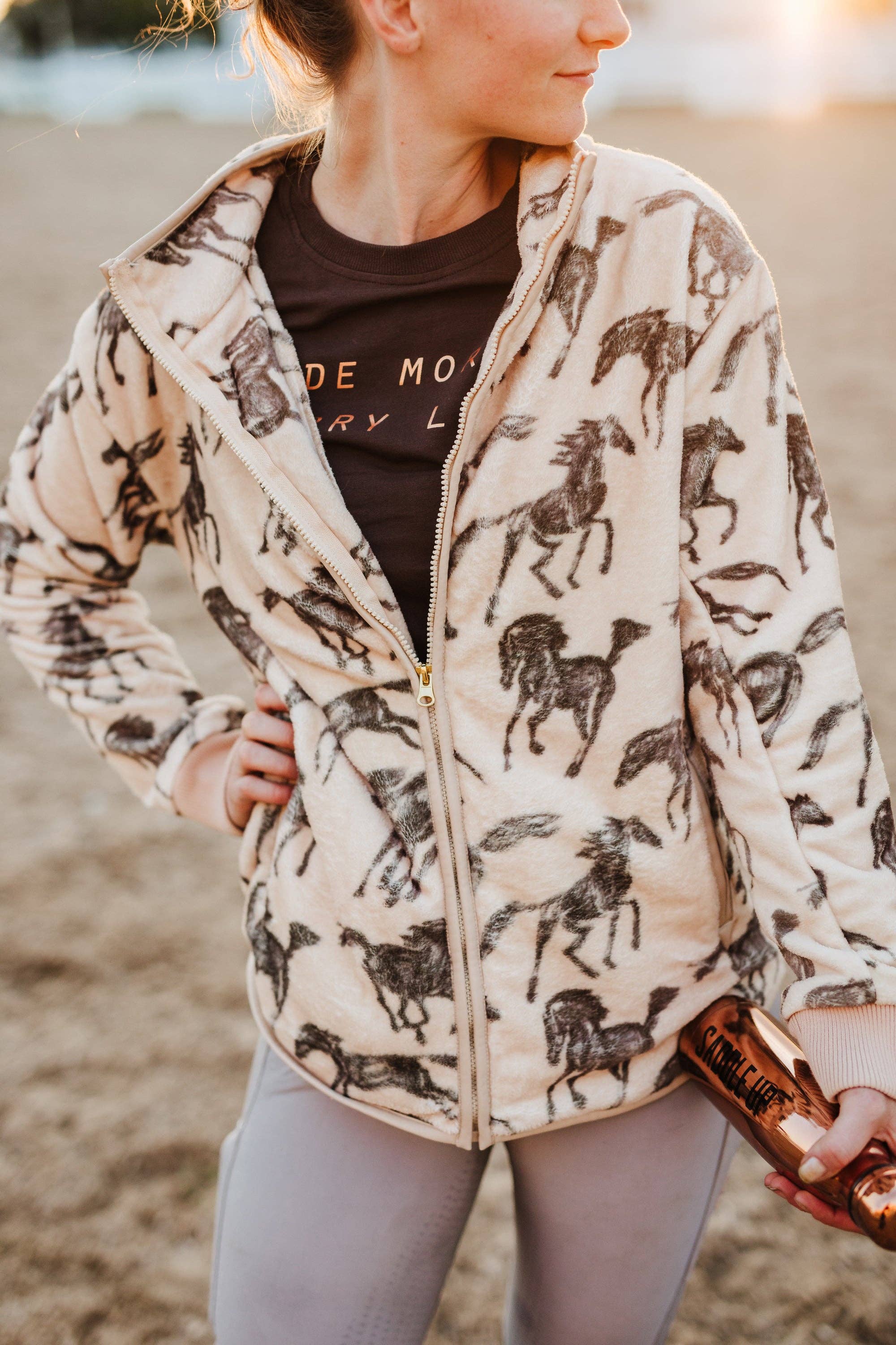 Spiced Equestrian - Wholesale Jacket - Women's - Stable Fleece Jacket in Oat