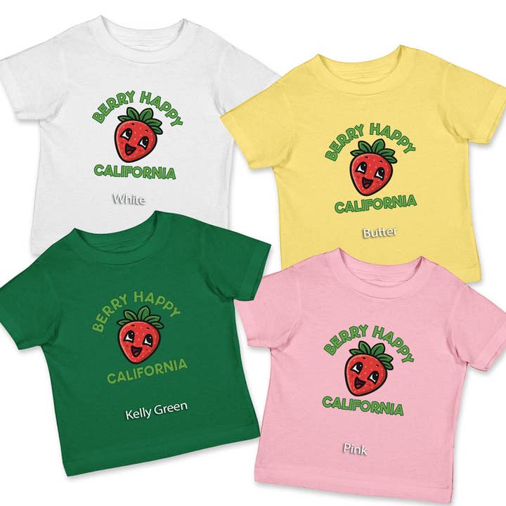 Camiseta Infantil Unisex Fresa Berry Happy FL o CA para venta al por mayor de RetroPlanet