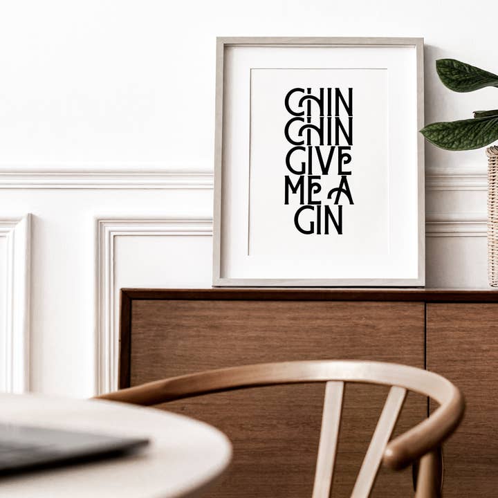 Moonshine Prints – wholesale Art print – Chin Chin Give Me A Gin Print5