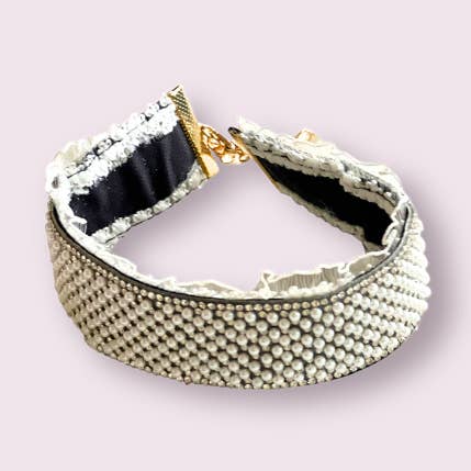 Luxe Velvet and Pearl Collar for wholesale by Bark Fifth Avenue