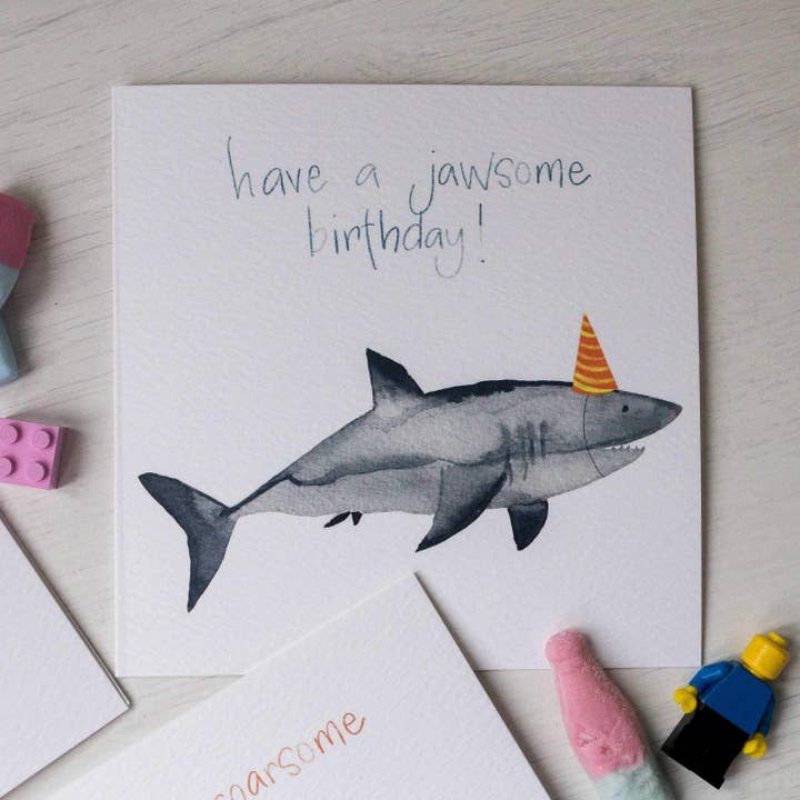And Hope Designs - Cards, Stickers & Stationery - Wholesale Birthday Card - Shark pun birthday card, funny kids birthday card, animals1