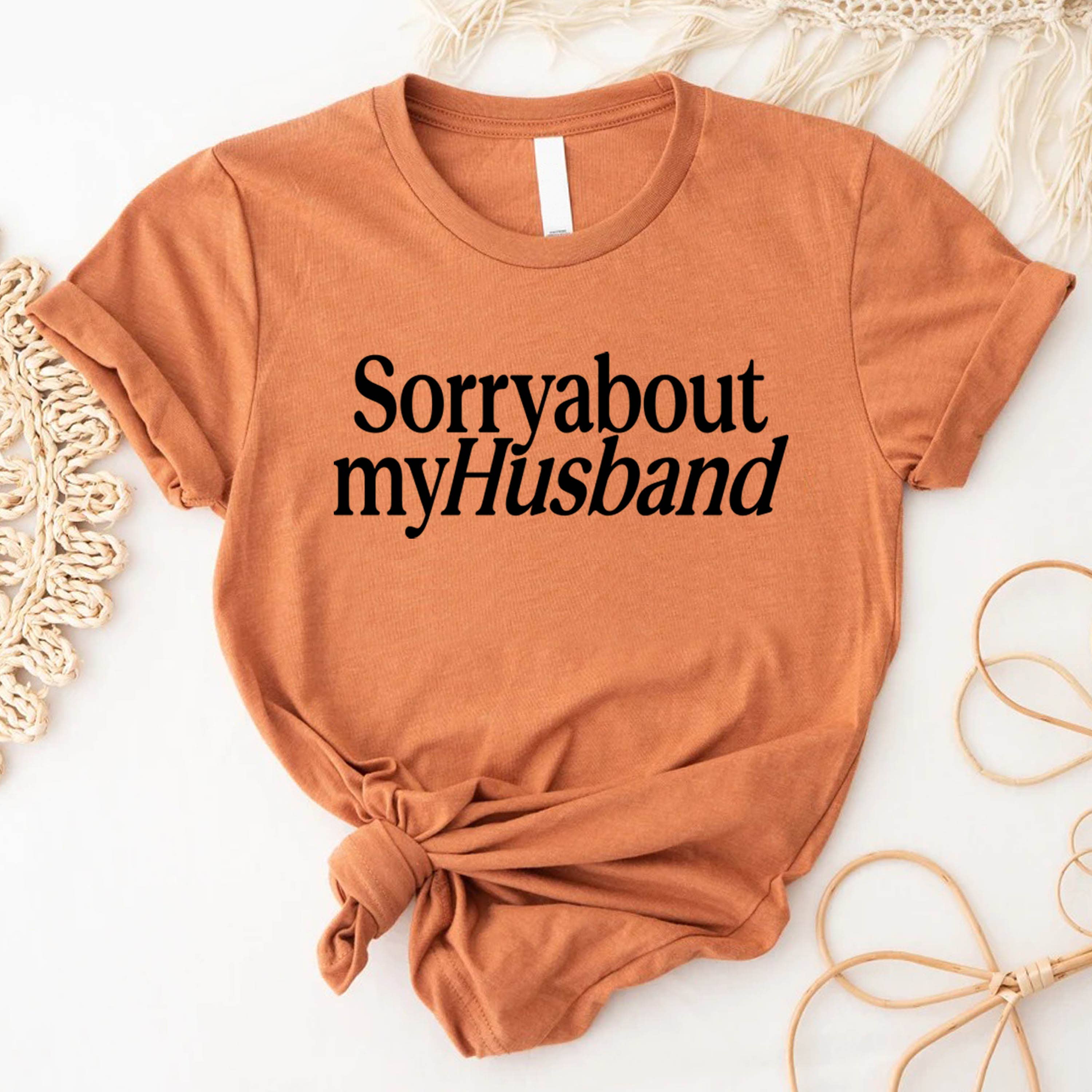 STARCHIS - Wholesale Screen Printed T-Shirt - Women's - STS-P7191 Sorry about my husband Graphic t-shirt1