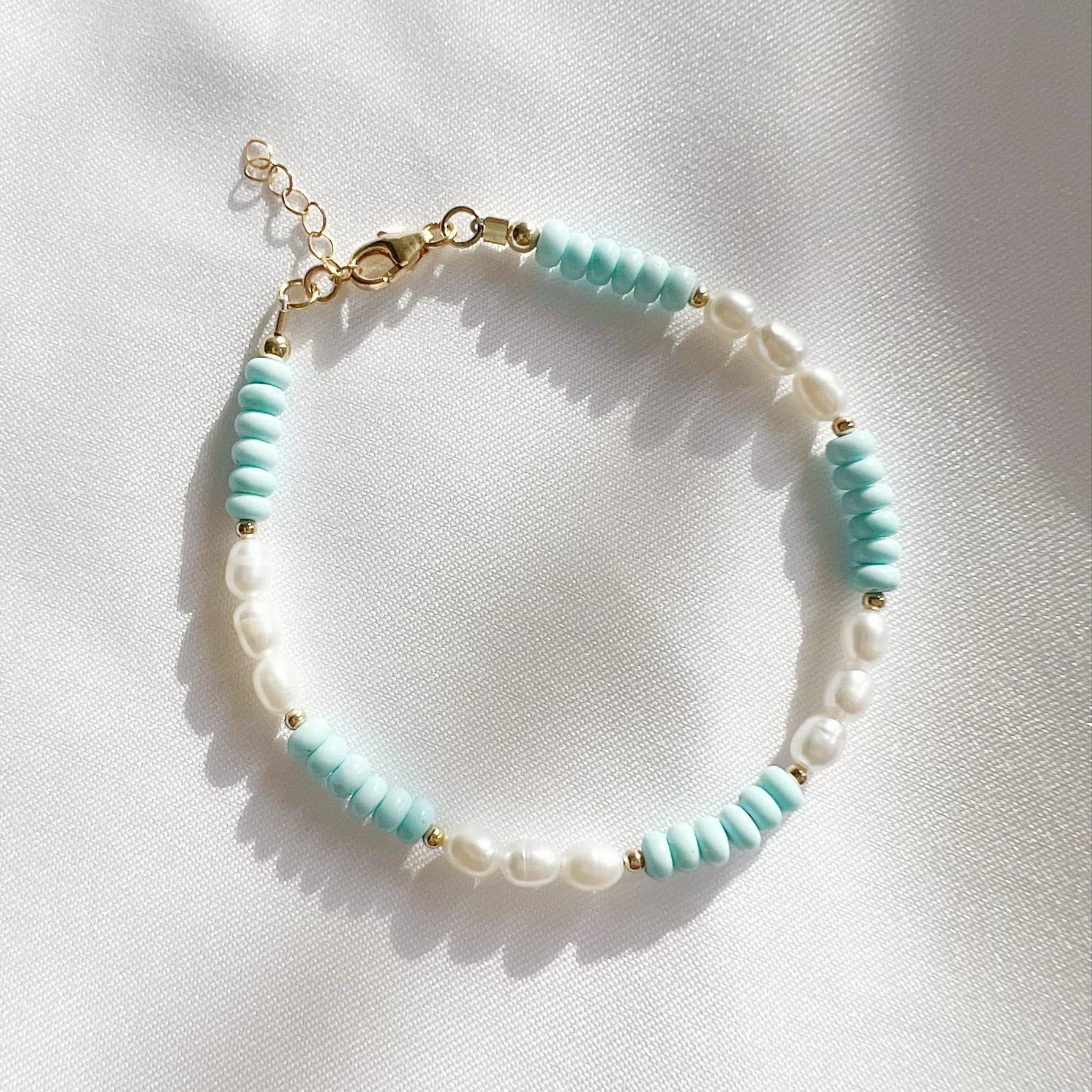 True by Kristy Jewelry - Wholesale Beaded Bracelet - East Coast Turquoise Pearl Beaded Gold Filled Bracelet0