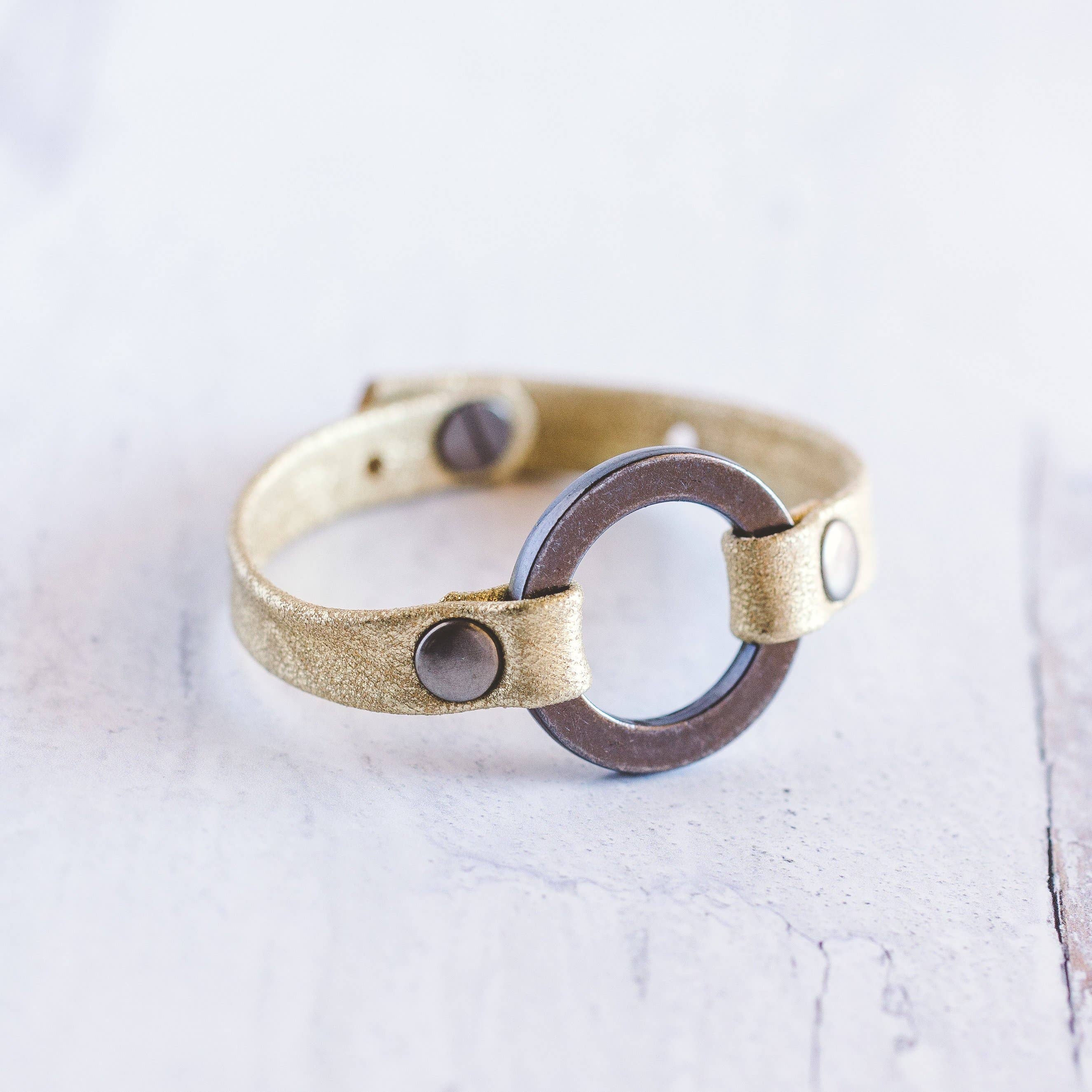 Giving Bracelets - Venta al por mayor Brazalete - Pulsera de cuero para hombre, plata envejecida6