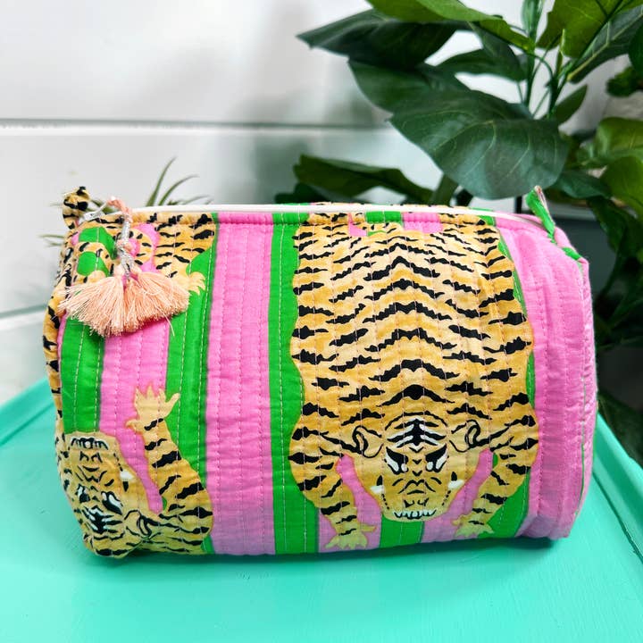 Folklore Couture - Wholesale Makeup/Cosmetic Bag - Quilted Makeup Bags | Cosmetic Toiletry Bag | Tiger Print0