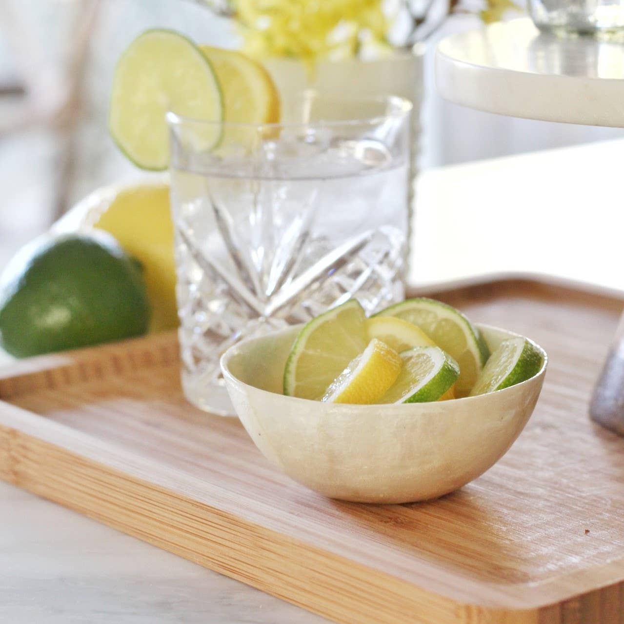 Dekorasyon Gifts  Decor – wholesale Dekorativ tallrik/fat/skål – Capiz Rund Mini Skål7