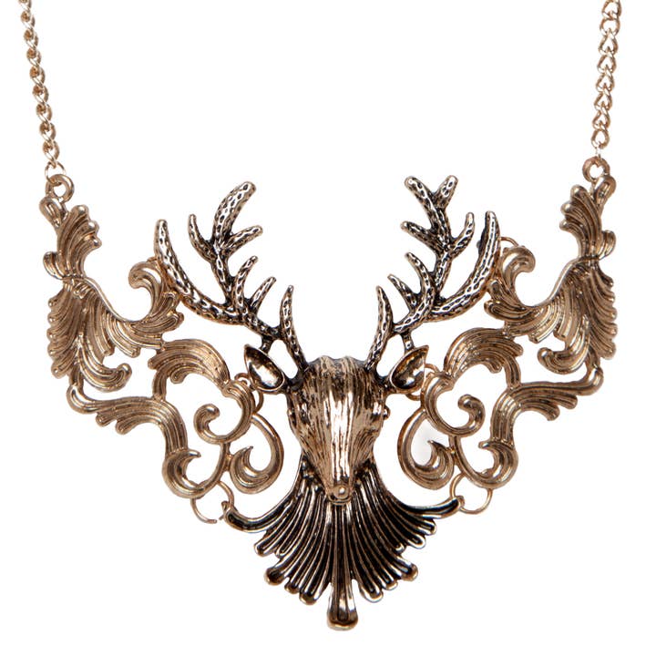 Western Fashion - Wholesale Pendant/Charm Necklace - Gold Deer Necklace1