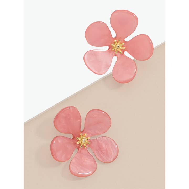ZENZII Jewelry - Wholesale Stud/Post Earrings - Glistening Resin Flower Stud Earring