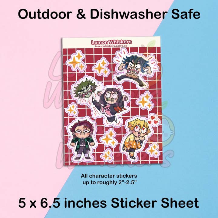 Lemon Whiskers - Wholesale Sticker - Demon Slayer Anime | Waterproof Sticker Sheet1