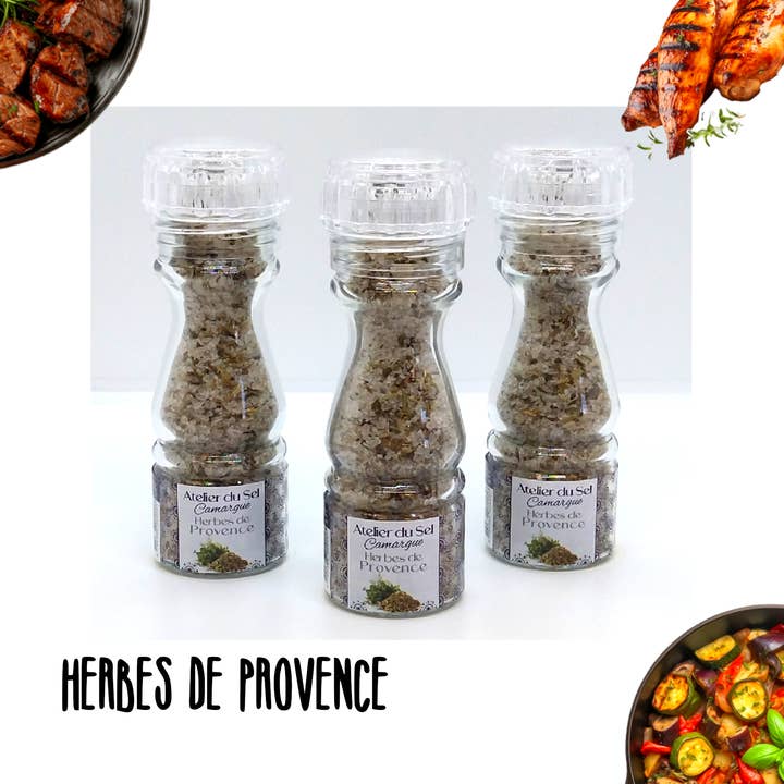 Moulin à Sel " Herbes de Provence" 115gr pour la vente par Atelier du Sel Camargue