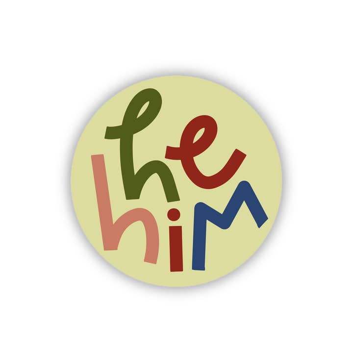 PACK DE 100 À PRIX RÉDUIT | Mini Autocollant Pronom Il Lui pour la vente par Twentysome Design
