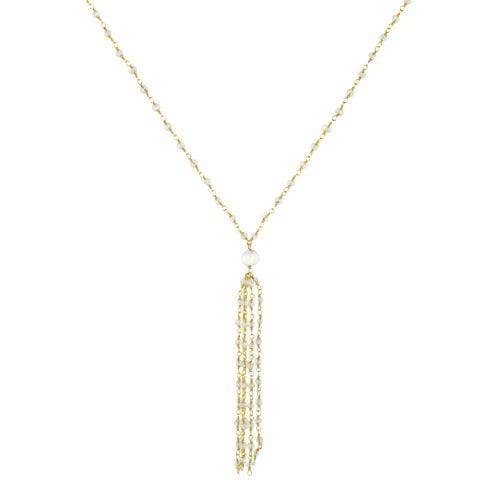 Crystal with Tassle Necklace for wholesale by The sattva collection